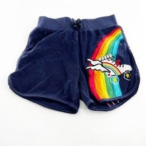Hanna Andersson Kids Rainbow Roller Skate Shorts Size‎ 8 Blue Velour